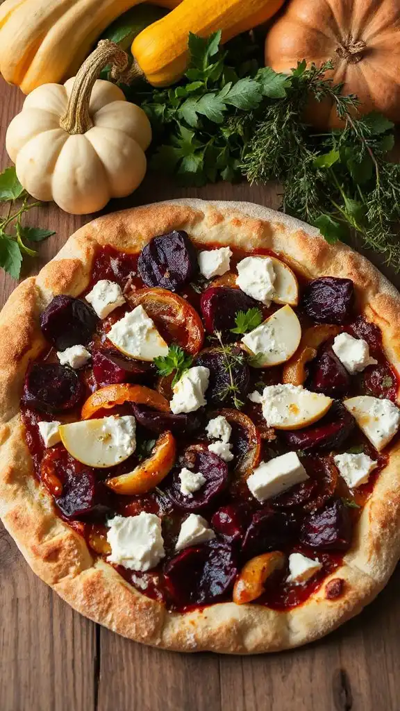 beet and goat cheese pizza