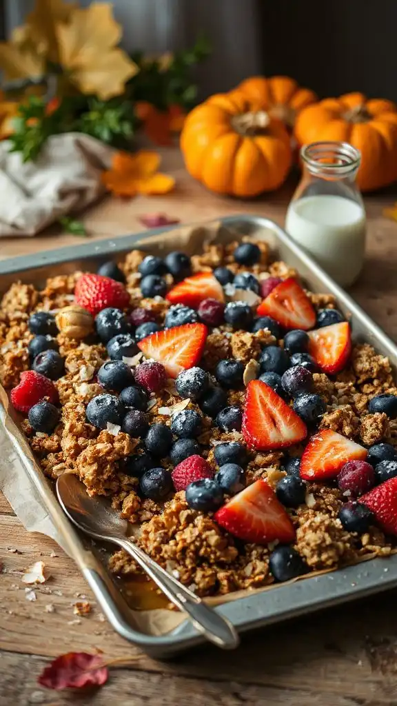 berry coconut granola bake