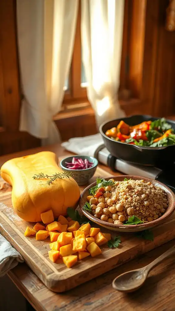 butternut squash chickpea stir fry