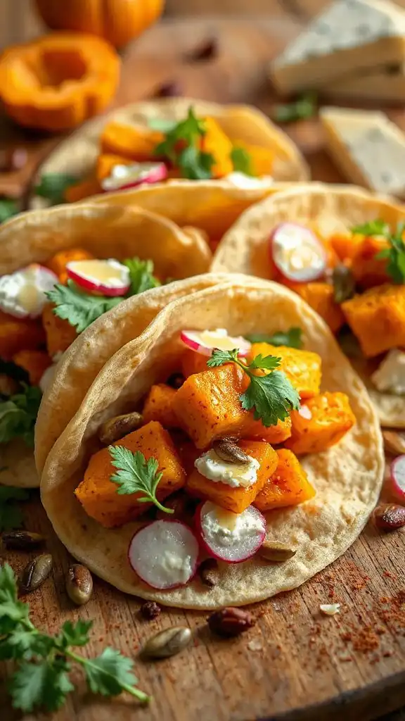 butternut squash goat cheese tacos