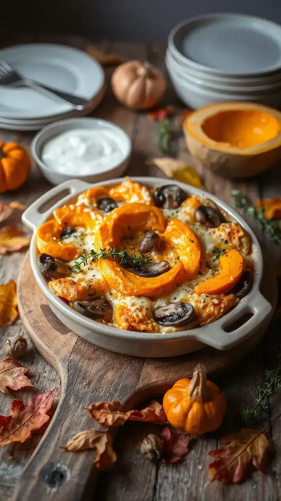 butternut squash mushroom gratin