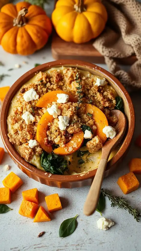 butternut squash spinach gratin