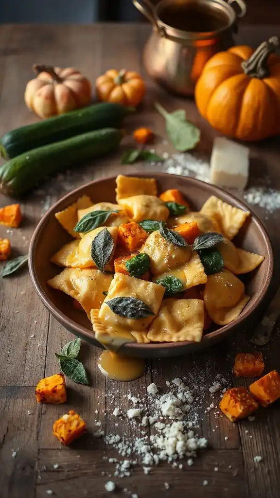 butternut squash spinach ravioli