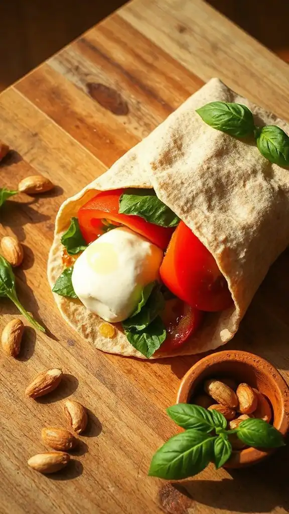 caprese salad tortilla wrap