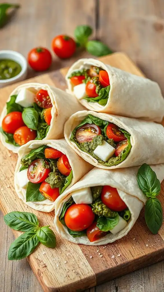 caprese wrap with pesto