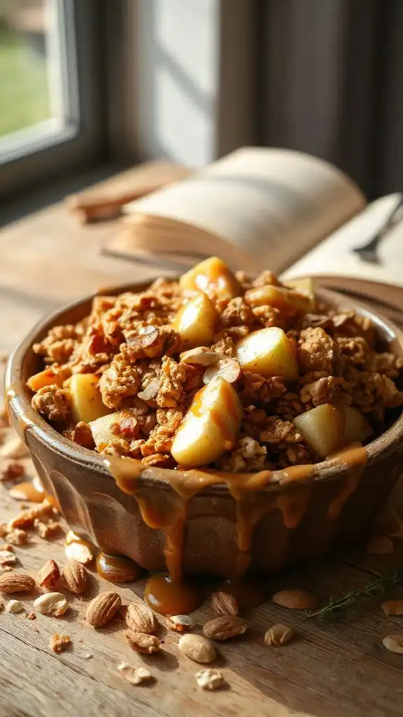 caramel apple granola bake