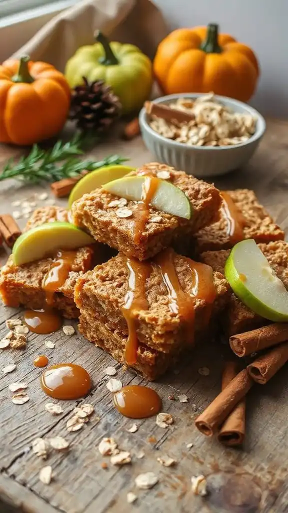 caramel apple oat bars