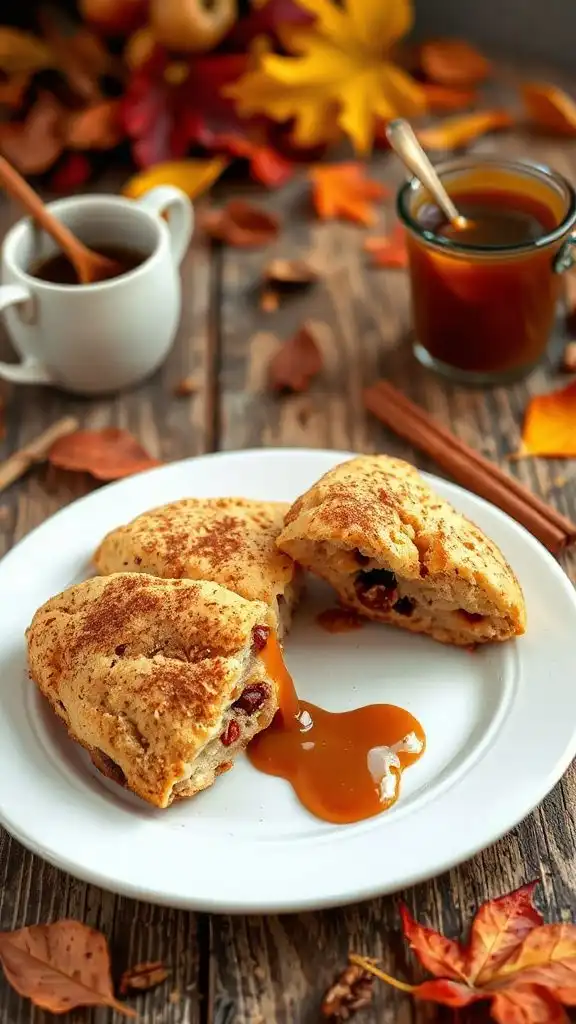 caramel apple pecan scones