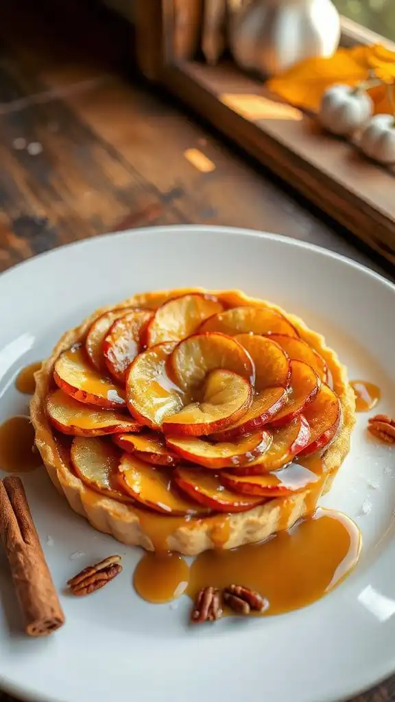 caramel apple shortbread tart