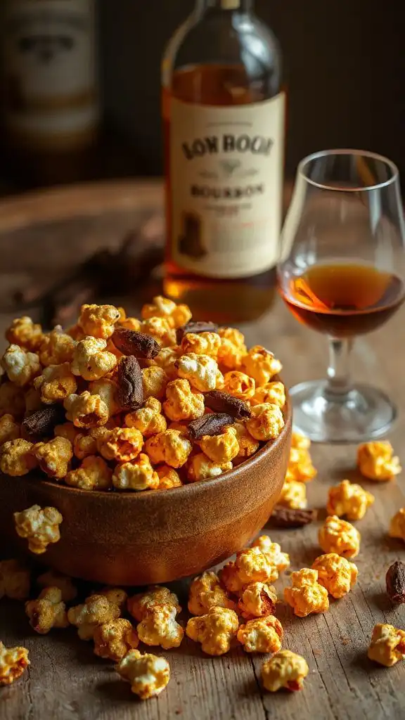 caramel bourbon popcorn snack