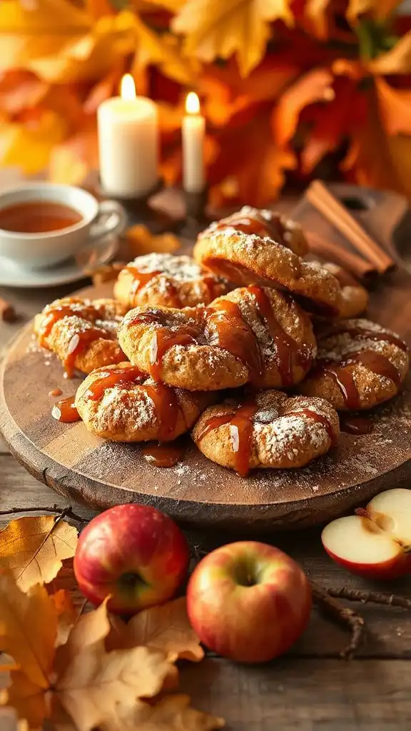 caramel glazed apple fritters