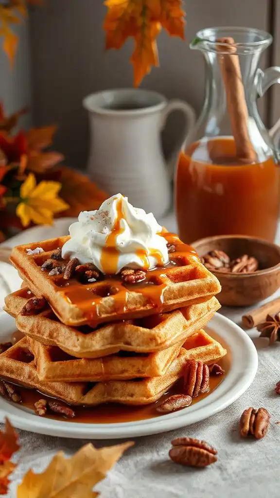 caramel pecan waffle delight