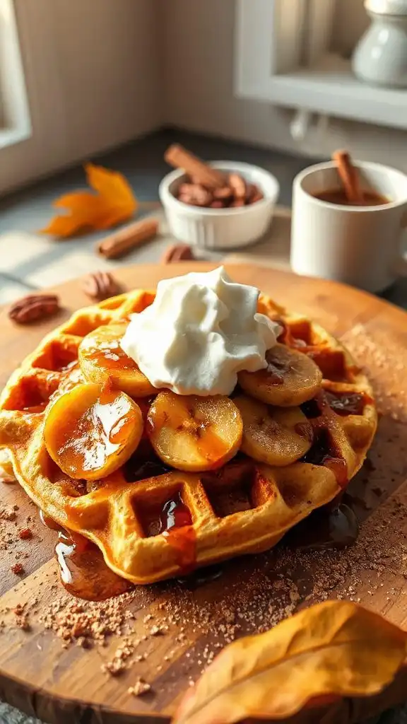 caramelized banana waffles recipe