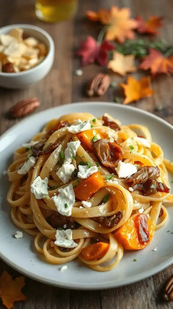caramelized onion goat cheese fettuccine
