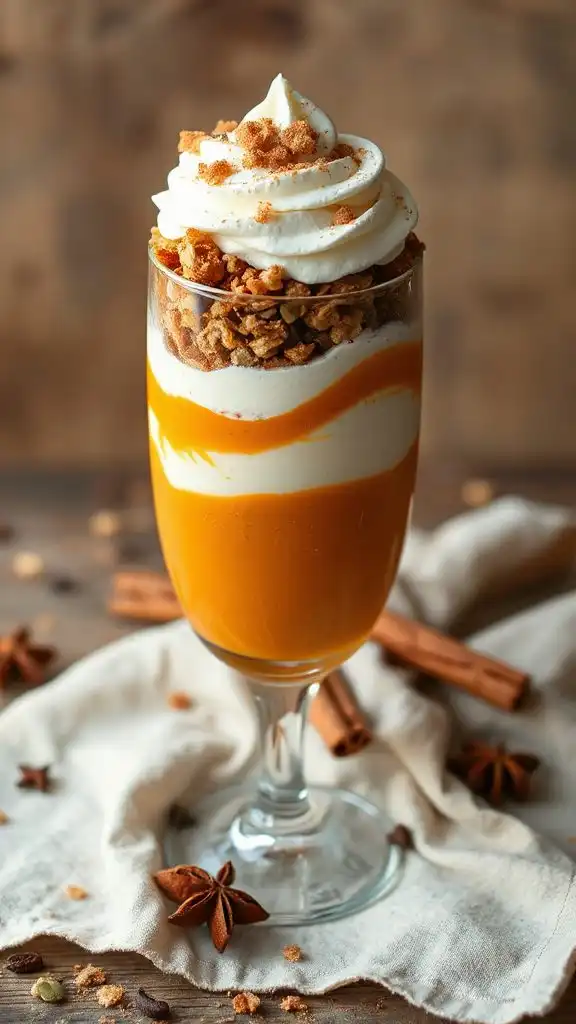 chai spiced pumpkin dessert parfait