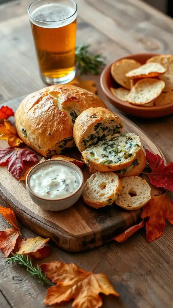 cheesy spinach artichoke bread