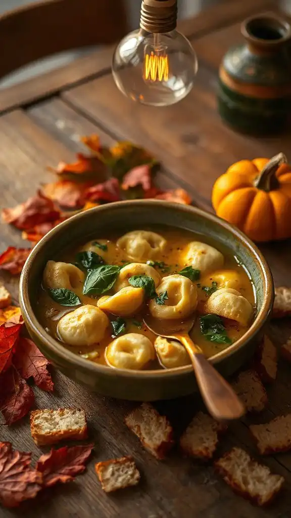 cheesy tortellini spinach soup
