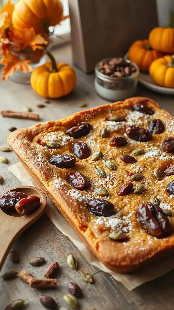 chewy pumpkin date bars