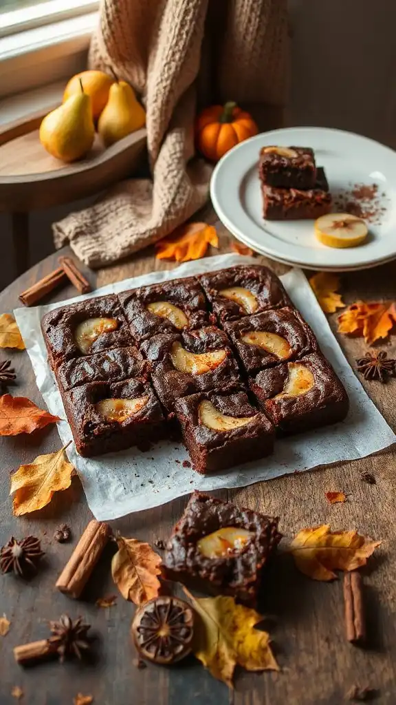 chocolate and pear brownies