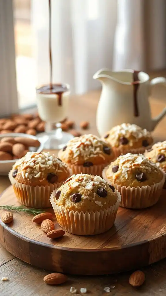 chocolate coconut almond muffins