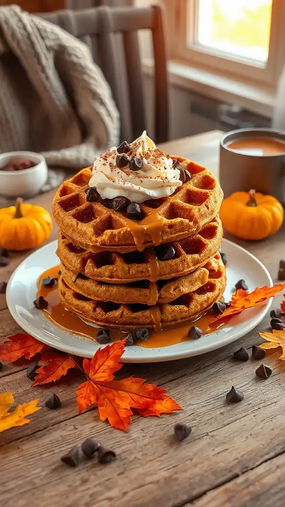 chocolate pumpkin pie waffles