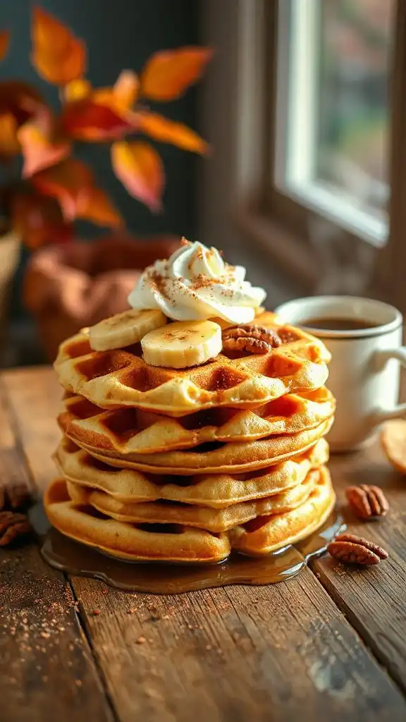 cinnamon banana waffles delight