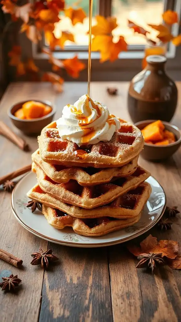 cinnamon infused fluffy waffles
