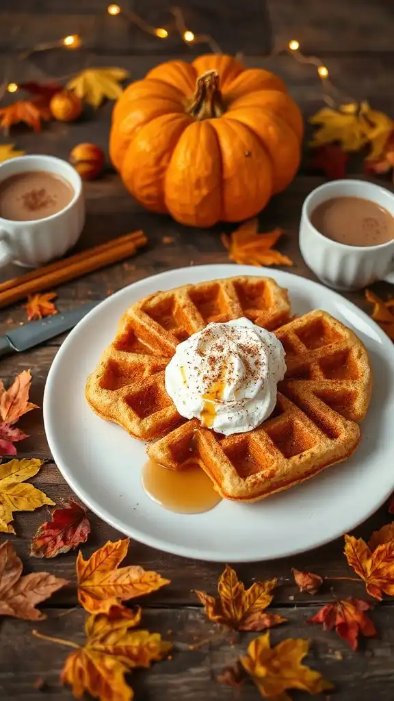 cinnamon roll pumpkin pie waffles