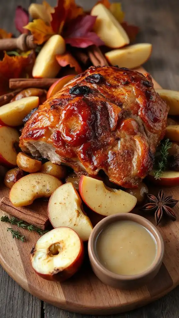 cinnamon spiced pork and apples