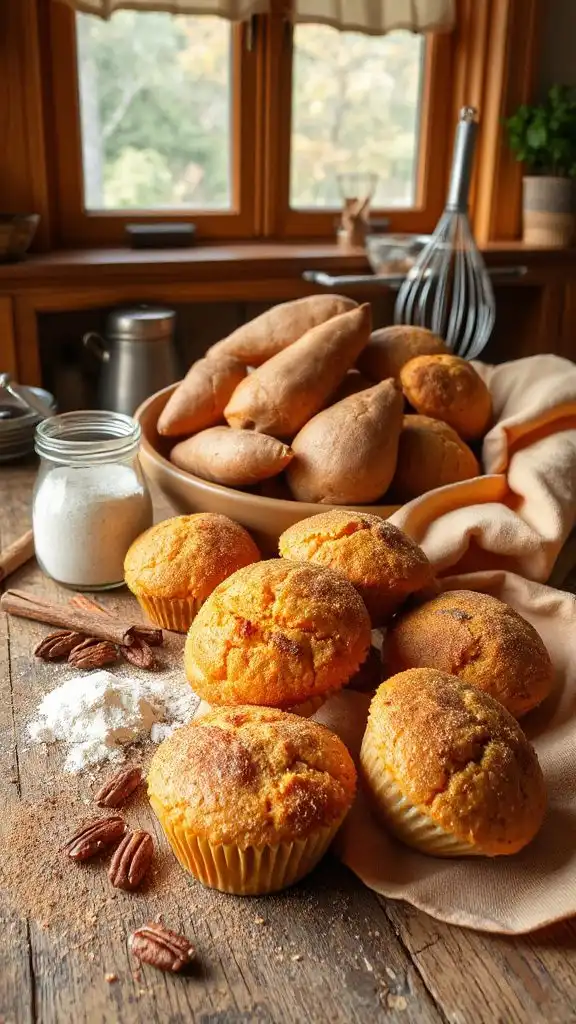 cinnamon sweet potato muffins