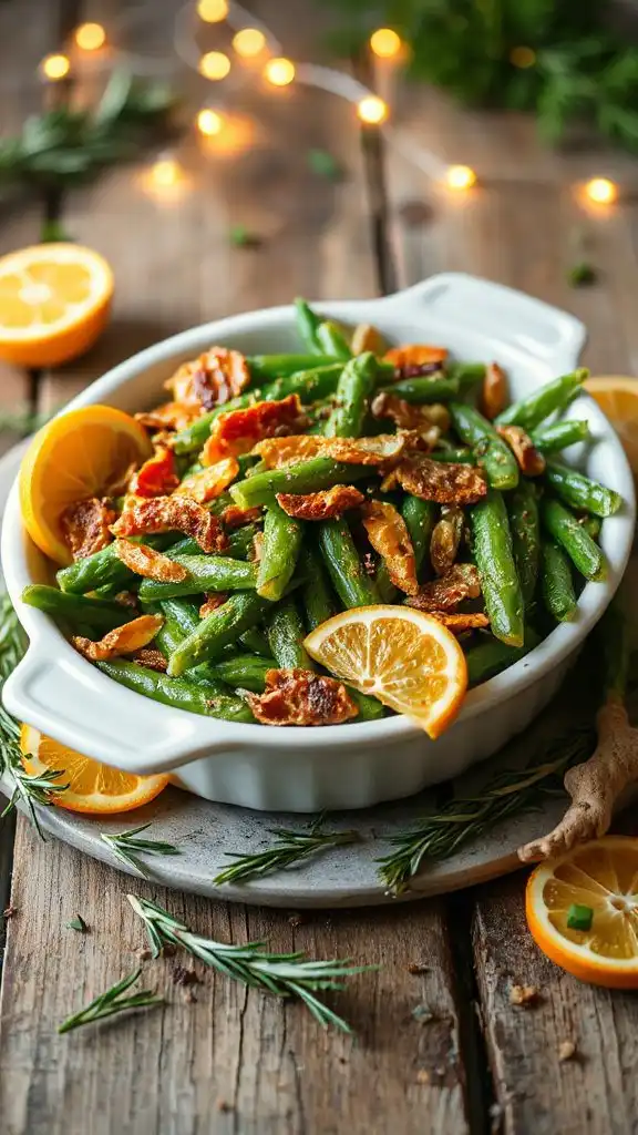 citrus ginger green bean casserole