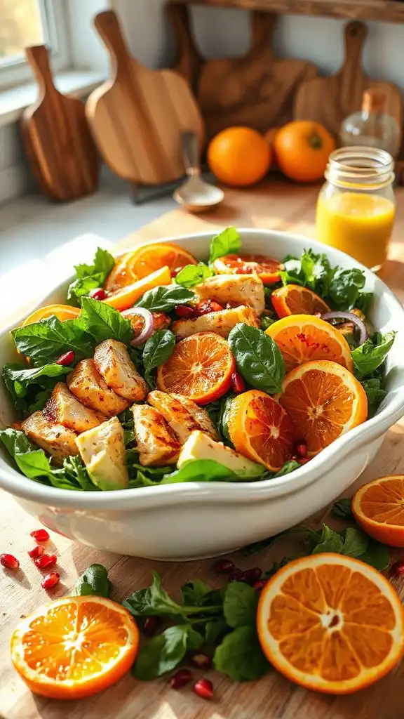 citrus infused autumn chicken salad
