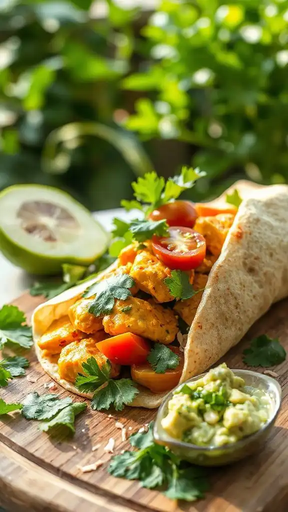 coconut curry chicken wrap