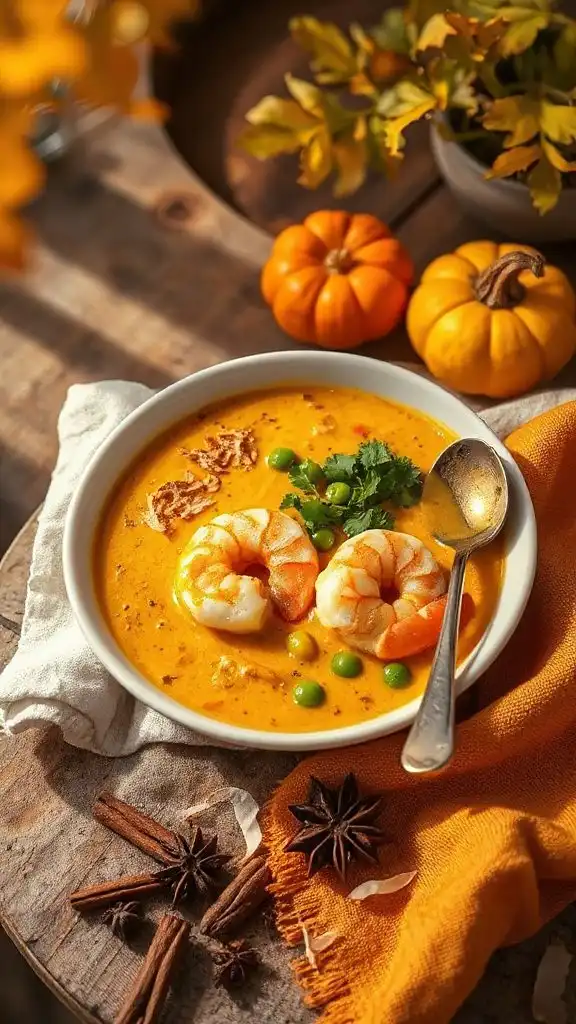coconut pumpkin shrimp curry