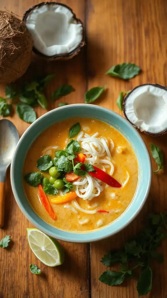 coconut vegetable noodle soup