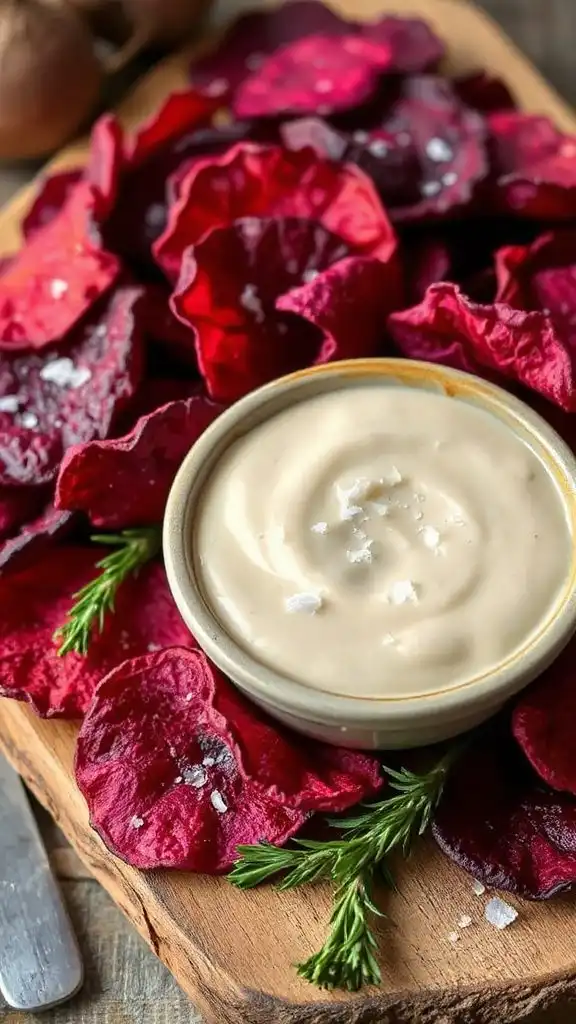 colorful crunchy beet chips