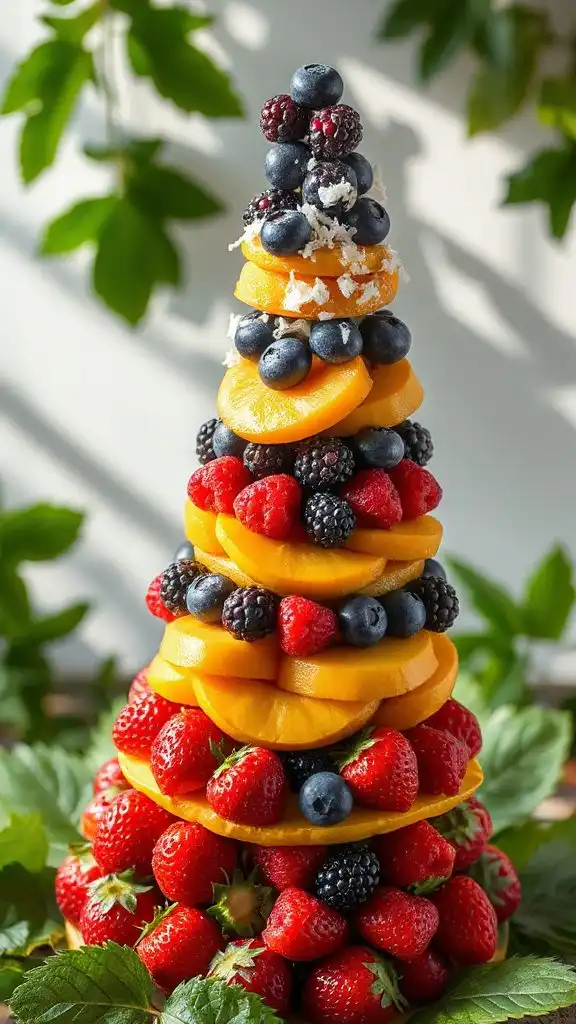 colorful fruit tower dish