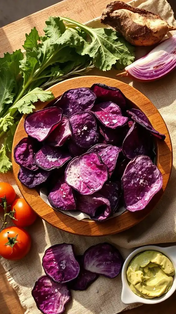 colorful healthy potato chips
