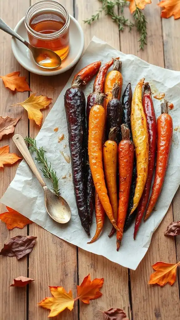 colorful maple roasted carrots