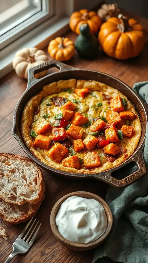 colorful sweet potato frittata