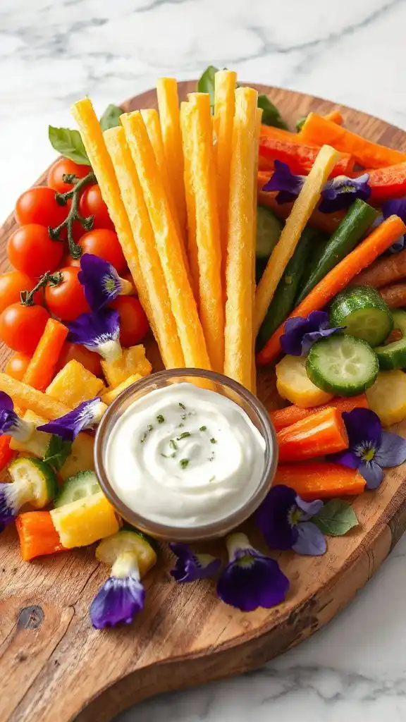 colorful veggie cheese snacks