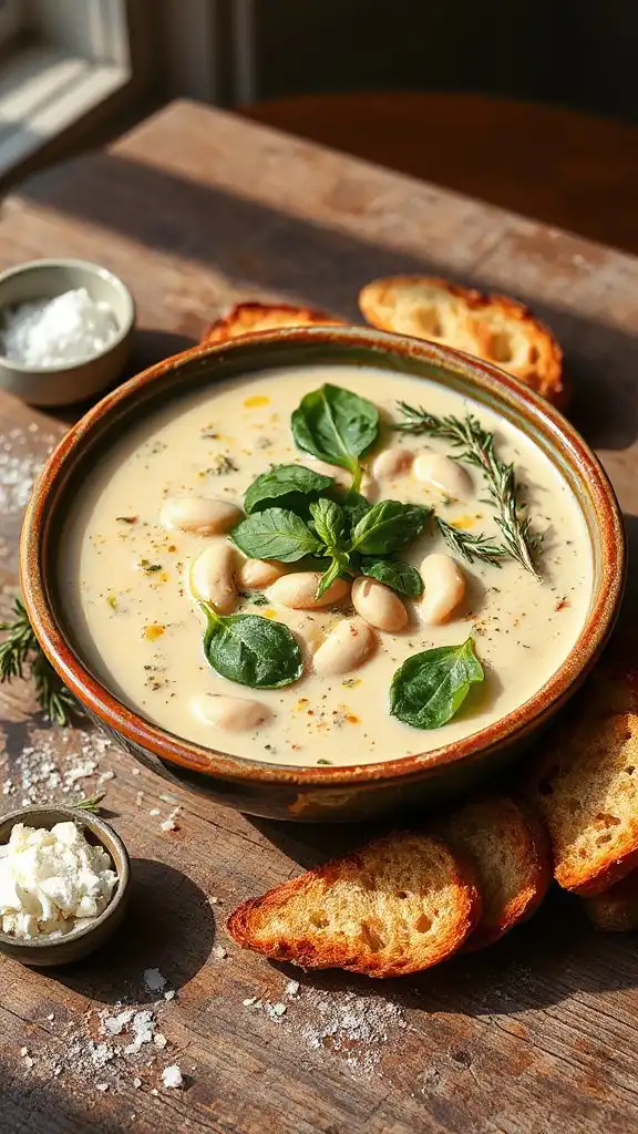 comforting bean spinach soup