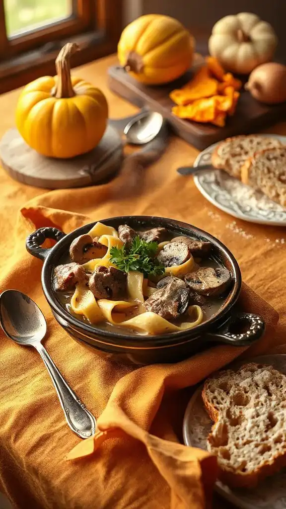 comforting beef stroganoff soup