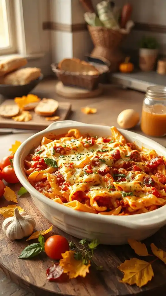 comforting cheesy pasta bake