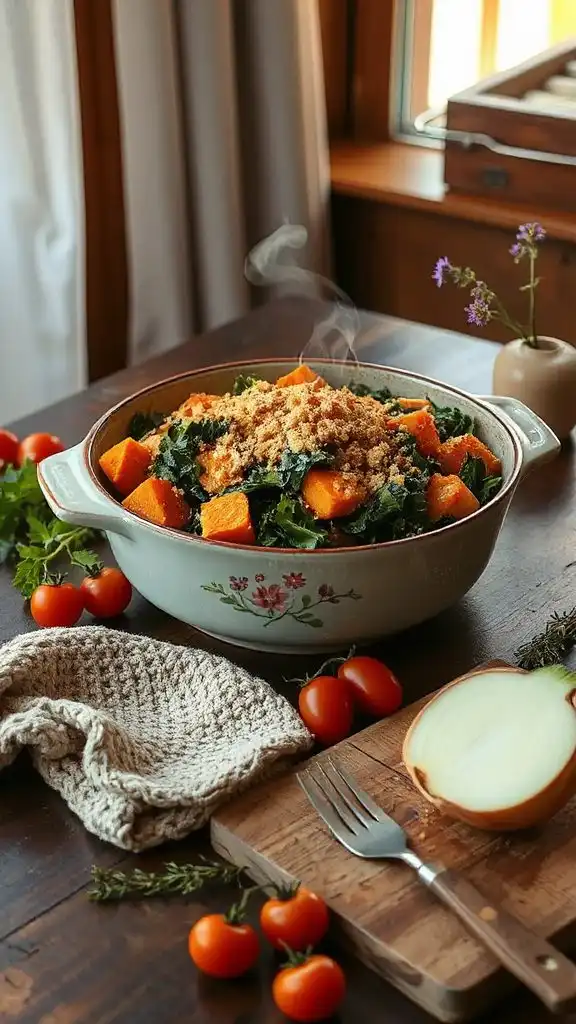 comforting cheesy vegetable casserole