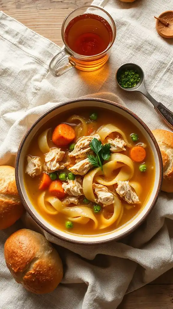 comforting chicken noodle soup