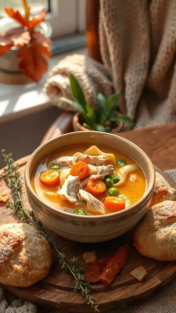 comforting chicken noodle soup
