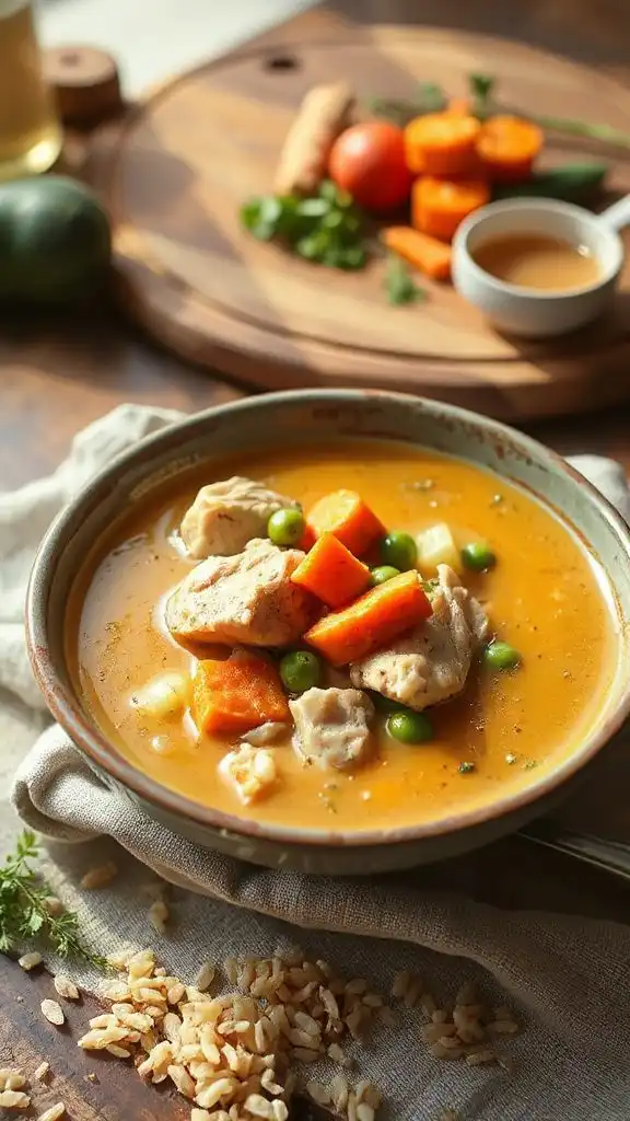 comforting chicken rice soup