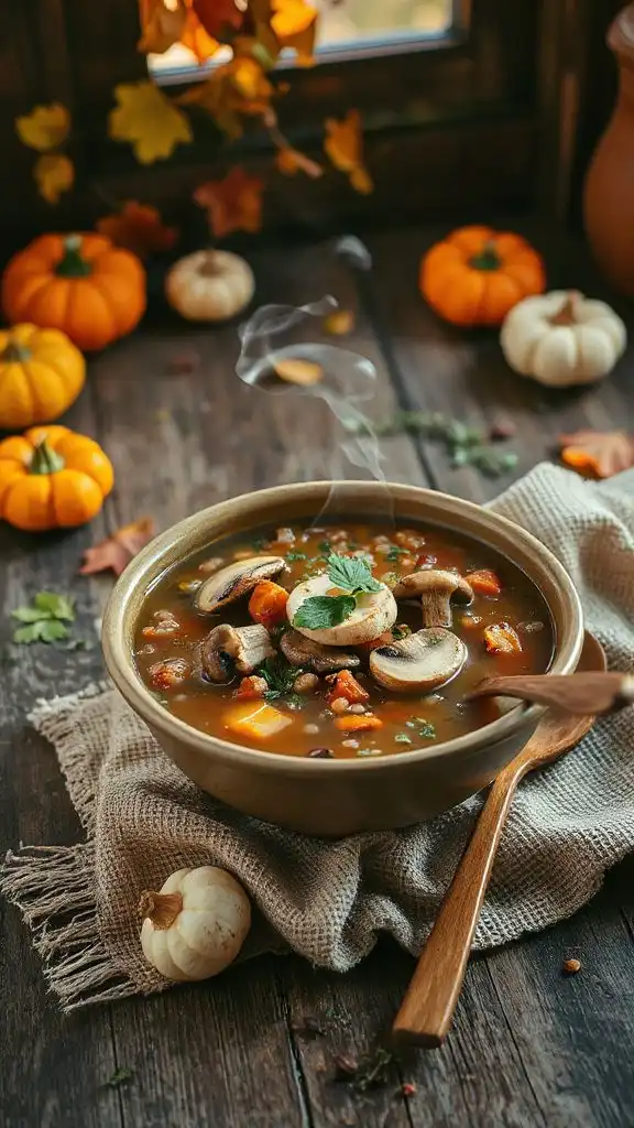 comforting mushroom barley soup