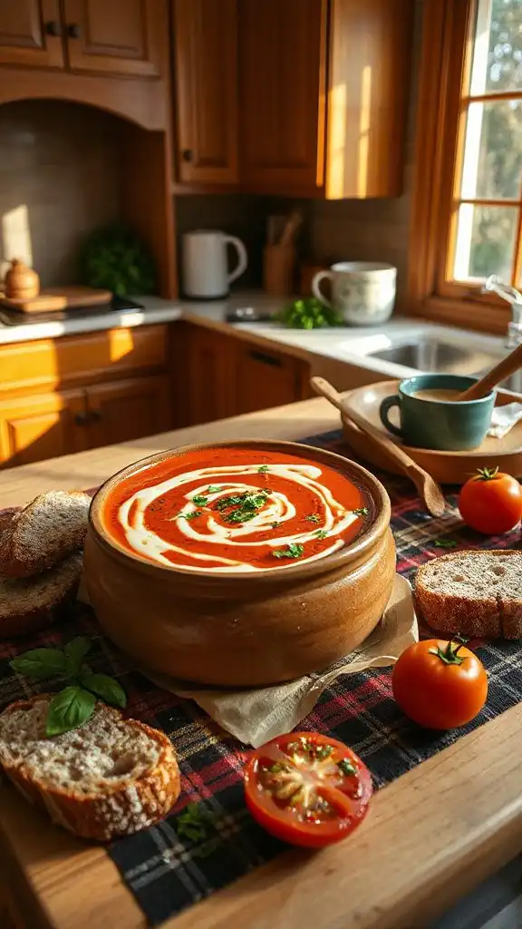 comforting roasted tomato soup